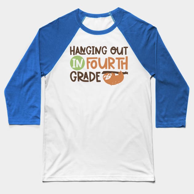 Hanging Out in Fourth Grade Kids School Back to School Funny Baseball T-Shirt by ThreadSupreme